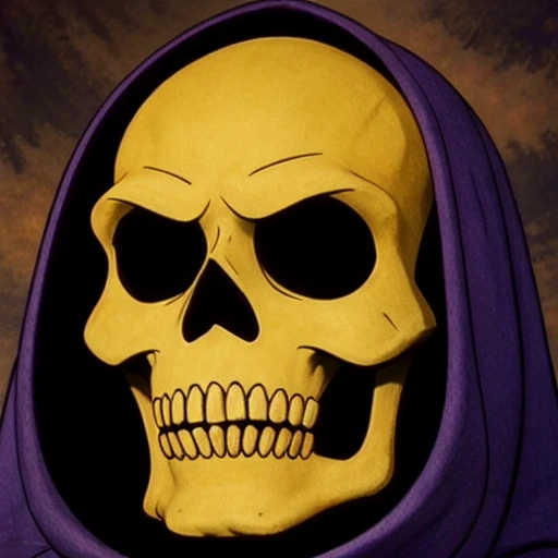 (extremely detailed 8k wallpaper),a medium shot photo of a fearful skeletor, Intricate, High Detail, dramatic