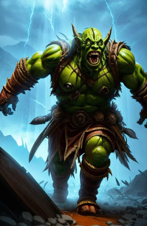 award winning photo, 8k, soft lighting, am (orc) warrior, greenskin, (screaming with rage), battle, fighting, nikon d 850 film stock photograph 4 kodak portra 400 camera f16 lens rich colors hyper realistic lifelike texture dramatic lighting trending on artstation cinestill 800