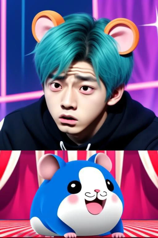 scared expression, disgusted, kpop boy, hot boy, kpop dance, hamster ears, circus