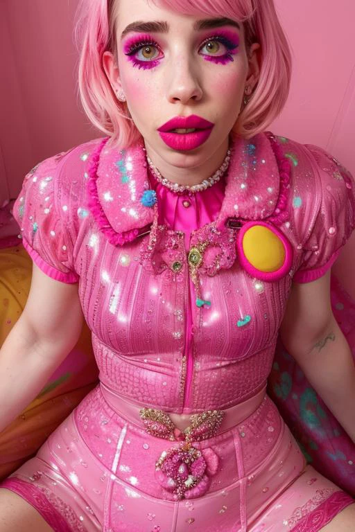 (emma roberts:1.2), (miley cyrus:1.0 )brightly lit, saturated, high definition photograph of a gorgeous stripper wearing (childish clothing:1.5), adult dressed like a girl, and glamorous (makeup:1.3), lingerie, winged eyeliner, blush, rouge, thick eyelashes, pastel themed, bimbo,<lora:lip_slider_v21:3>, extremely detailed,
<lora:detail_slider_v4:2.5>