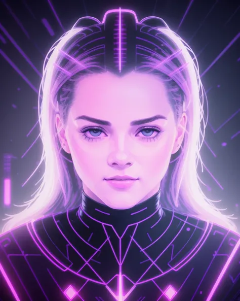 female face, female, A synthwave horse inspired by Tron, Digital screenshot. Faded film grain. 1980s Computer Graphics, <lora:elsa jean highres:0.8>, intricate, elegant, highly detailed, digital painting, artstation, concept art, smooth, sharp focus, illustration, art by h r giger and greg rutkowski and alphonse mucha, beautiful dramatic lighting