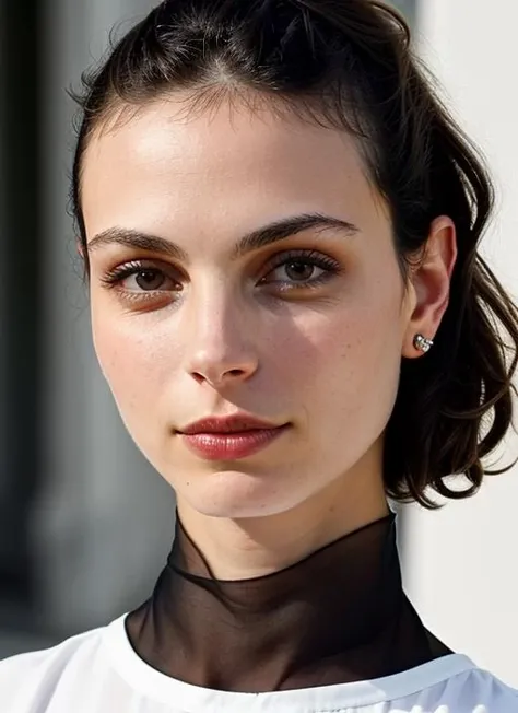 close up portrait of sks woman , by Flora Borsi, style by Flora Borsi, bold, bright colours, ((Flora Borsi)), by Andreas Gursky, <lora:lora-small-morena-baccarin-v1:1>
