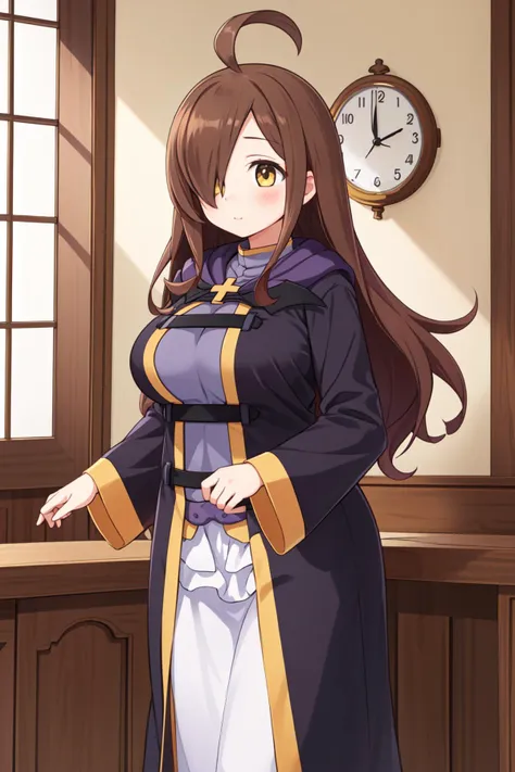 (masterpiece, best quality),  intricate details,
1girl,     <lora:wiz_(konosuba)_v1:0.8> aawiz, long hair, ahoge, hair over one eye, large breasts, robe, long sleeves
indoors, cute, kawaii,