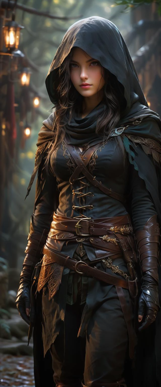 A stunningly beautiful and fierce woman stands in a dimly lit, mysterious forest. She exudes a rebellious aura, with her long, flowing hair and eyes that sparkle with defiance. Dressed in a blend of rugged leather and elegant fabrics, she appears both dangerous and alluring. In her hand, she holds a finely crafted sword, a symbol of her strength and skill. The background is a misty landscape, suggesting an epic journey. The lighting is dramatic, casting shadows that add to the mystery and intensity of the scene. The overall mood is one of adventure, romance, and a hint of danger, 
break
Beautiful female bandit, <lora:RPGBanditXL:0.6>, solo, (slim:1.2), (perfect anatomy), Rebellious aura, Long flowing hair, Sparkling defiant eyes, Rugged leather attire, Elegant fabric, Finely crafted sword, Mysterious forest, Misty landscape, Dramatic lighting, Shadowy ambiance, Adventure and romance, Hint of danger, extremely delicate and beautiful Qin Dynasty girl, solo, perfect eyes, intricately detailed beautiful Multicolored eyes, looking at viewer, intricately detailed skin, perfect anatomy, (god rays:1.2), Indomitable spirit, Fearless determination, Resilient warrior, Unyielding courage, Fierce resolve, Steadfast defiance, Bold defiance, Tenacious fighter, Empowered bravery, Warrior spirit, middle earth, Rogue Moving with stealth and grace, Miss, Average Height, Narrow Hips, Heart-Shaped Face, Fair Skin, Honey Blonde Hair, yellow Eyes, [[Curved Nose]], Thin Lips, Receding Chin, Long Hair, Curly Hair, Sleek Waves, firm breasts, Huggie earrings, cherry stain lipstick, An enchanted meadow, with colorful flowers and magical creatures roaming free, Tolkien,
break
armor, belt, boots, cape, cloak, corset, fingerless gloves, fire, gauntlets, gloves, hood, hooded cloak, jewelry, knife, lantern, mask, midriff, mole, mole under mouth, mouth mask, navel, necklace, pouch, scar, weapon, Celestial Hearthstone Tavern, Precast Concrete, Outdoor Fire Pit, Laser Lights, [(details:1.2): [ (many small details:1.3) : [ (many ultrasmall details: 1.2):(very detailed ultrasmall edges and microrelief:1.5):0.7 ]: 0.4 ] :0.2], 
break
(close up:4), Tilt Shot,  artistic atmosphere, LUT-adjusted vintage cinematic colors and textures, highlighted features, cinematic mood, Sorcerous, film grain, lifelike, ac_neg1
break
(best quality, masterpiece), (dark shot, best shadow:1.3), highres, raw photo, photorealistic, ultra high res, professional, absurdres, ultra detailed, extremely detailed, intricately detailed, HDR, UHD, 64K,