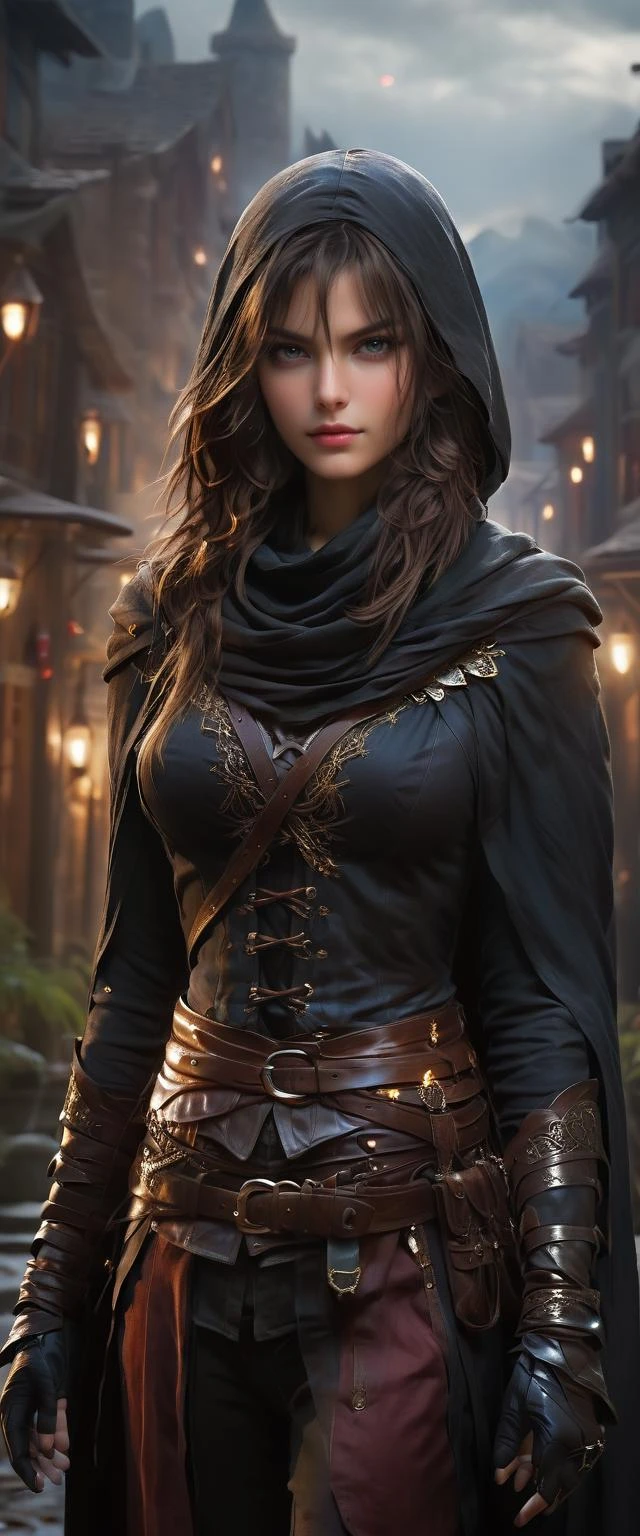 A stunningly beautiful and fierce woman stands in a dimly lit, mysterious forest. She exudes a rebellious aura, with her long, flowing hair and eyes that sparkle with defiance. Dressed in a blend of rugged leather and elegant fabrics, she appears both dangerous and alluring. In her hand, she holds a finely crafted sword, a symbol of her strength and skill. The background is a misty landscape, suggesting an epic journey. The lighting is dramatic, casting shadows that add to the mystery and intensity of the scene. The overall mood is one of adventure, romance, and a hint of danger, 
break
Beautiful female bandit, <lora:RPGBanditXL:0.6>, solo, (slim:1.2), (perfect anatomy), Rebellious aura, Long flowing hair, Sparkling defiant eyes, Rugged leather attire, Elegant fabric, Finely crafted sword, Mysterious forest, Misty landscape, Dramatic lighting, Shadowy ambiance, Adventure and romance, Hint of danger, extremely delicate and beautiful Western girl, solo, perfect eyes, intricately detailed beautiful Prismatic eyes, looking at viewer, intricately detailed skin, perfect anatomy, (Alpenglow:1.2), Indomitable spirit, Fearless determination, Resilient warrior, Unyielding courage, Fierce resolve, Steadfast defiance, Bold defiance, Tenacious fighter, Empowered bravery, Warrior spirit, middle earth, Knight Charging into battle on horseback, wielding a lance and clad in heavy armor, Female Viking, Average Height, Slim, Heart-Shaped Face, Tan Skin, Auburn Hair, blue Eyes, [[Curved Nose]], Pouty Lips, Prominent Chin, Shoulder-Length Hair, Coarse Hair, High Chignon, small breasts, Threader earrings, gloss velvet lipstick, A sprawling castle, perched high on a rocky cliff overlooking the sea, Tolkien,
break
armor, belt, boots, cape, cloak, corset, fingerless gloves, fire, gauntlets, gloves, hood, hooded cloak, jewelry, knife, lantern, mask, midriff, mole, mole under mouth, mouth mask, navel, necklace, pouch, scar, weapon, Ancient Mythical Chronicles Chamber, Terracotta,Gneiss, Reflective Moonlight on Snow, Wall Washing, [(details:1.2): [ (many small details:1.3) : [ (many ultrasmall details: 1.2):(very detailed ultrasmall edges and microrelief:1.5):0.7 ]: 0.4 ] :0.2], 
break
(close up:4), Point-of-View Shot,  artistic atmosphere, LUT-adjusted vintage cinematic colors and textures, highlighted features, cinematic mood, Sorcerous, film grain, lifelike, ac_neg1
break
(best quality, masterpiece), (dark shot, best shadow:1.3), highres, raw photo, photorealistic, ultra high res, professional, absurdres, ultra detailed, extremely detailed, intricately detailed, HDR, UHD, 64K,