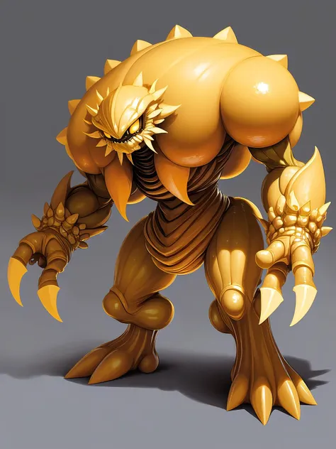 creature, (masterpiece, best_quality, ultra-detailed, immaculate:1.3), concept art,light goldenrod (full body:1.1) fantasy boss monster, Sun Gold,Cloudcore Alien, grey background, plain background<lyco:EnvyMonster01:1><lora:EnvyCuteMix10:0.75><lora:EnvyCuteMix11:0.75>