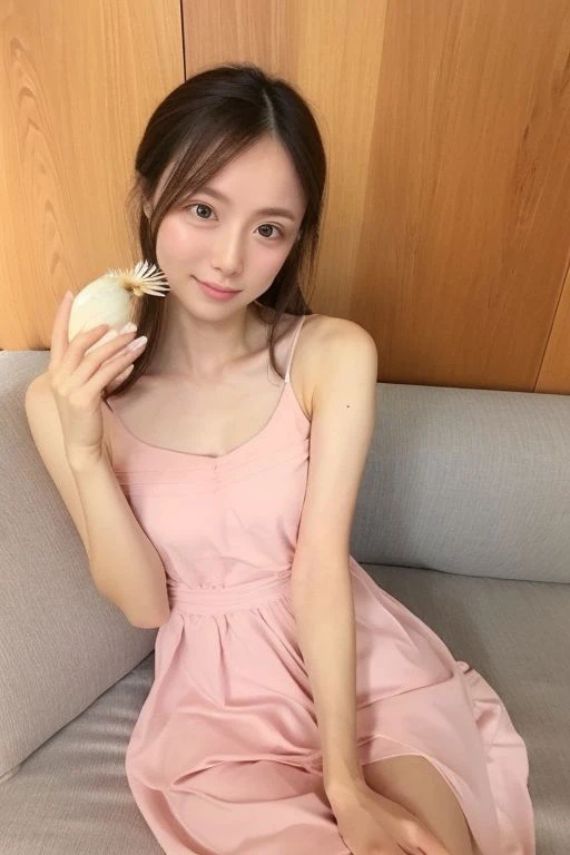 Nsfw, A small breasts light brown hair asian Woman, photo realistic  , fair skin, small breasts, flat chest long dress , panties, detailed eyes,
young nipples,small areolas, seductive position, fFaceDetail , Pointed Toe Flats