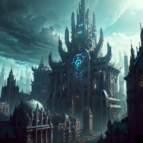 <lora:GothicHorrorAI:.8>, GothicHorrorAI megacity , stylized
