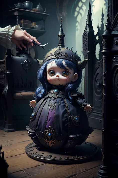 best quality,(masterpiece:1.2),
<lora:gothichorrorai_v10:0.9>, gothichorrorai, a haunted doll terrorizing a family, fantasy creature,