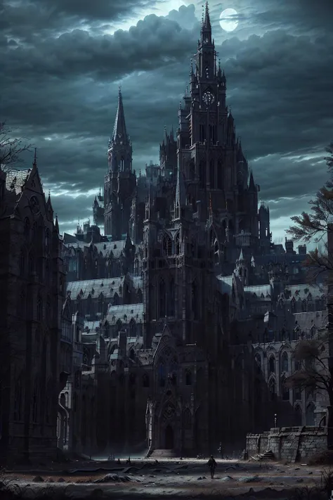 <lora:GothicHorrorAI:.8>, GothicHorrorAI cathedral , stylized, (architecture), landscape, (haunted, desolate, night, dark), (GothicHorrorAI fractals)