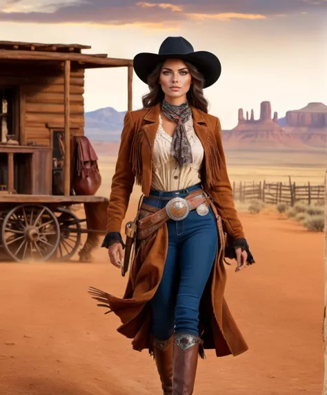 wild west style, gorgeous mysterious woman, the old west, historical, rustic, the wild west