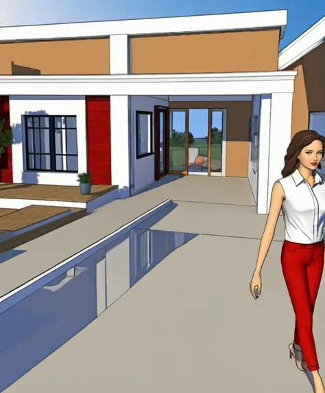 Sketchup, a gorgeous woman, charming, CAD, professional design, Sketchup