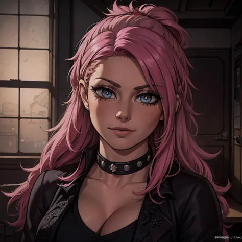 Best_QualityPos, RAW photo, intricate details, best quality, 8k uhd, soft lighting, 1girl, solo, alexa bliss, blue eyes, long hair, multicolored hair, pink hair, blonde hair, black collared shirt <lora:Alexa_Bliss:0.6> <lora:exposure_control_v10:-0.45>