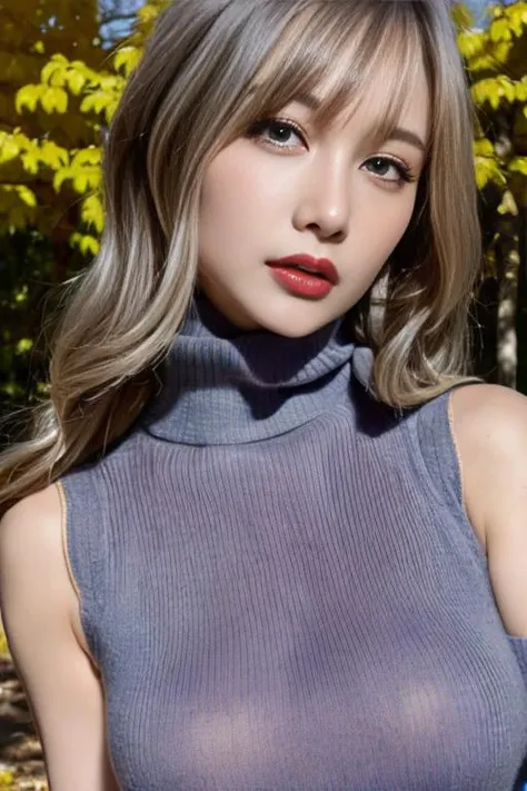 A close up of a woman in a blue top posing for a picture - SeaArt AI