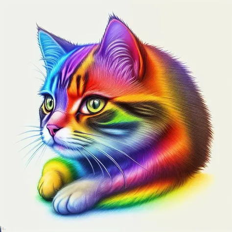 RainbowPencilRockAI cat <lora:RainbowPencilRockAI:1>