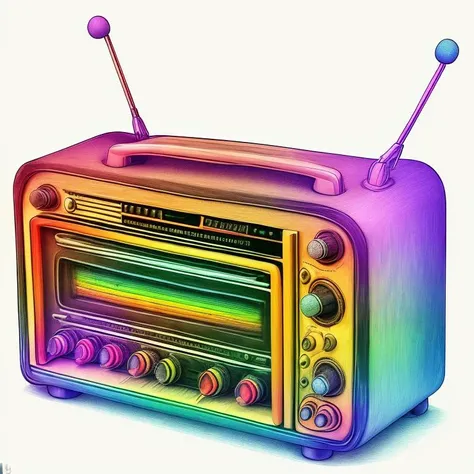 RainbowPencilRockAI radio<lora:RainbowPencilRockAI:.8>