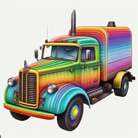 RainbowPencilRockAI truck <lora:RainbowPencilRockAI:.8>