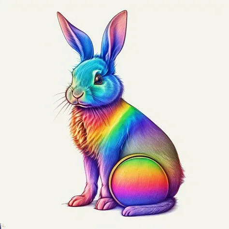 RainbowPencilRockAI rabbit <lora:RainbowPencilRockAI:1>