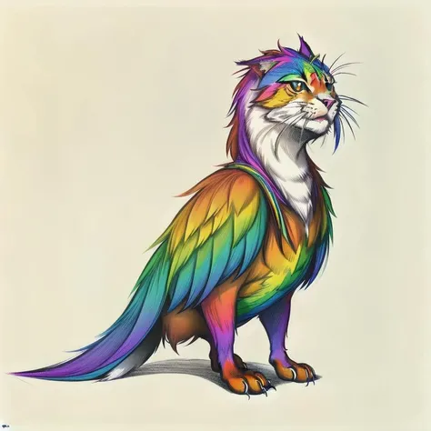 bar, radiation symbol, parrot,  <lora:RainbowPencilRockAI:1> RainbowPencilRockAI,