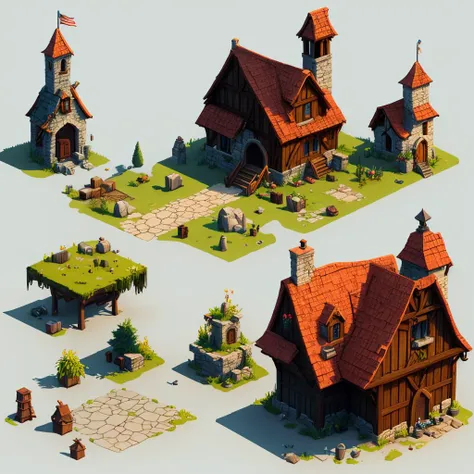 2dsprite assets medieval, (best quality), <lora:2dSpriteStyle_20:0.6>