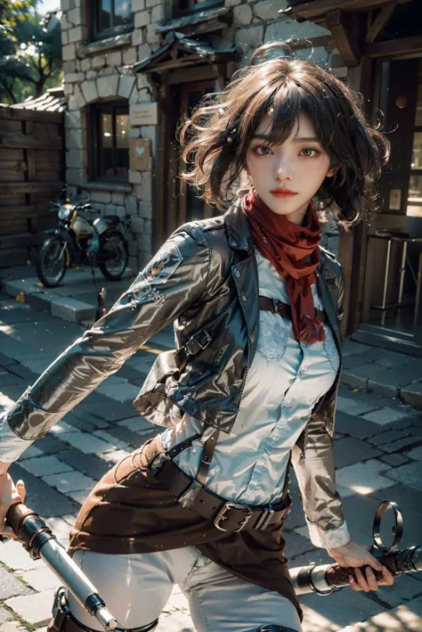 <(best quality, extremery best quality, masterpiece:1.4), (realistic, intricate details:1.4), (photorealistic:1.4), (extremely intricate:1.4), highres, ultra highres, ultra-detailed, absurdres, incredibly absurdres, extremely detailed, high quality, high resolution, hyperrealistic, ultra-realistic, hyper-detailed, top quality, best, fine detail, massive detail, Highly detailed, extreme detailed, highest detailed, high-res, absolutely resolution, reflection, (refraction:1.4), (hyperrealism:1.4)>, BREAK, 1girl, solo, looking at viewer, (young cute beautiful 18-year-old girl:1.4), 3d face, beautiful girl, Beautiful face, pretty, girlface, kpop idol, supermodel, stunning innocent symmetry face, perfect body, medium breast, slim waist, slim legs, (high detailed skin:1.4), glowing eyes, goddess, natural skin texture, shiny skin, White skin, Beautiful detailed face, detailed face, real skin texture, cute delicate face, finely detailed face, golden ratio, golden ratio face, expressive eyes, perfect face, perfect skin, flawless face, clear face, shiny hair, pale skin, Proper body proportion, perfect anatomy, realistic skin texture, luscious lips, glossy lips, natural makeup, beautiful bright pupils, slender figure, intricate eyes, detailed pupils, detailed face and eyes, longeyelashes, blush, good hand, perfect hands, pretty face, beautiful female bodies, finely detailed skin, oily shiny skin, BREAK, (((((Attack on Titan, (brown jacket, emblem:1.5), (hmmikasa, short hair, black eyes, scarf, belt, thigh strap, red scarf, white pants, long sleeves:1.4), (holding weapon, sword, dual wielding, three-dimensional maneuver gear, fighting stance, sky:1.4), (battle, adventurous look:1.3), (blush, fantasy, scenery, plants, open mouth:1.2), (highly detailed worn metal texture:1.2), (floating colorful sparkles, light is shining, dust is drifting, floating catkins, fog, wind:1.2), (rust, dirt, dust, scratches, abrasions on the metal texture:1.2), (fly:1.4), (Luminescent Particles:1.3), (Old City of Dubrovnik, Avila, Historic Fortified City of Carcassonne, Noerdlingen,Ancient castle, Romanesque architectural style, Gothic architectural style, Renaissance architectural style, Baroque architectural style, Half-timbered house, Medieval castles, Romanesque forts, Gothic walls, Tudor style architecture, British style architecture:1.3), (50m high city wall:1.5), (city surrounded by walls, ember, battlefield, grey mist, smoke, explosion, apocalyptic, destroyed city background, buildings on fire:1.4), (fullbody:1.2), (eye focus, face focus, character focus, close-up face:1.2), (dutch angle, cowboy shot:1.3), (hand of Guido Daniele:1.4), flat bangs, colorful refraction)))), BREAK, <watercolor, available light, detailed light, volumetric fog, beautiful lighting, Rembrandt lighting, Cinematic, pixel art, game art, key visual, surreal, PBR Texturing, Anisotropic Filtering, Maximum Clarity And Sharpness, Albedo And Specular Maps, Multi-Layered Textures, Surface Shading, Sub-Pixel Convolution, Sub-Pixel Convolution, Accurate Simulation Of Light-Material Interaction, blurry foreground, broad light, volumetric light effect, matte painting, perfectly defined features, volumetric lighting, Tone Mapping, Lumen Reflections, Global illumination, Ray Tracing, Screen Space Global Illumination, Accent Lighting, 32k, Natural Lighting, volumetric, cinematic masterpiece, Rule of thirds, high dynamic range, Multi-exposure HDR capture, cinematic render, game cg cinematic, atmospheric perspective, movie scene, epic dynamic frame, motion blur, ((cinematic look, Film look)), rim light, 4k textures, adobe lightroom, photolab, insane details, hyperdetailed, exposure blend, professional color grading, professional color correction, aerial perspective, particles and dust in beams of light, cinematic scene, dynamic lighting, sharp details, lomography, soft focus, light leaks, bold hues, atmospheric depth, (explosive light and shadow:1.2), aesthetics, intricate designs, ultra realistic digital art, (zentangle, mandala, tangle, entangle), (fractal art), elegant, vivid colours, floating particles, particles, dramatic, epic, (ink drawing, oil painting detailed), (dramatic lighting:1.2), RAW, huge filesize, extremery detailed CG, Photo, 8k uhd, cinematic atmosphere, trending on artstation, award-winning glamour photograph, highly detailed photo, official art, beautiful and aesthetic, unity 8k wallpaper, beautiful, highly detailed CG illustration, best illustration, intricate, Amazing, emotional, analog, painting, digital painting, concept art, Oil Painting, illustration, Classical art, Renaissance, Romanticism, Neoclassicism, Color Palette, depth and contrast, Vibrant colors, saturated, rich saturation, color harmony, vivid palette, concept-art, design style, detail character, concept render, colorful, analog photography, dreamy atmosphere, specular highlights, atmospheric lighting, (dynamic angle, dynamic pose :1.3), (shiny, clothes reflecting light, lens flare, bloom effect, light particle, lens glare:1.3), realistic lighting, cinematic light, (cinematic lighting), light in the face, soft lighting, saturated colors, detailed background, sharp focus, 8k high definition, perspective, Master Composition, roughness, post-processing, soft shadows, realistic shadows, ambient occlusion, ray-tracing, subsurface scattering, photon mapping, physically-based rendering, octane rendering, unreal engine 5, ue5 rendering, Adobe After FX, dslr, RTX, Best character details, radiosity, sharp, antialiased, RAW photo, HDR, 8k, 4k, (((Photographed by Roger Deakins, using a RED Monstro 8K VV camera and a series of high-end lenses))), ((Hasselblad photography)), (film grain:1.4), Kodak portra 400, ((Fujifilm X-T5)), professional photograph, depth of field, caustics, Broad lighting, diffuse lighting, rim lighting, two tone lighting, textile details, visible pores, high resolution scan, professionally color graded, photographic reality, automatic white balance, best lighting, detailed shadow, high contrast, strong light and shadow>, (PureErosFace_V1:0.4), (ulzzang-6500:0.6), <lora:epiNoiseoffset_v3:0.05>, <lora:FilmVelvia2:0.05>, <lora:add_detail:0.2>, <lora:mikasa_ackerman_v1:0.7>