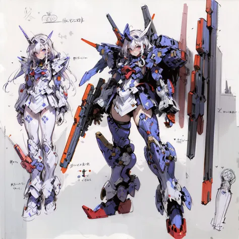 solo,weapon,gun,standing,1girl,mecha musume,Axisymmetric,full armour,holding, robot, mechagirl girl, <lora:mechagirl_v1a:1>, (((concept art, drawing, sketch, Undd, solo))), <lora:Undead III:0.6>,
<lora:flat2:-1>