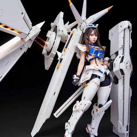 <lora:Korean-doll-likeness:0.1>,<lora:Japanese-doll-likeness:0.4>,<lora:Taiwan-doll-likeness:0.1>,((8k, RAW photo, highest quality, masterpiece),High detail RAW color photo professional full shot photo,(realistic, photo realism:1.37),(highest quality),(best shadow),(best illustration),ultra high resolution,highly detailed CG unified 8K wallpapers,physics-based rendering, cinematic lighting),(aegyo sal:1),1girl,cute face,beautiful eye,beautiful mouth,makeup,Feminine Expressions,shy,very long leg,weapon,gundam weapon on my back,wear new high tech mobile suit armour,white,holding weapon,very huge gun,holding Very large shield,(focus on face:1.1),msgirl girl,<lora:msgirlLora_v20:1>,