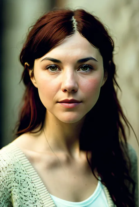 best quality raw photography of ( Lis4H4nn1g4n02:0.99), a woman, (wearing a cardigan:1.1), RAW candid cinema, 16mm, color graded portra 400 film, remarkable color, ultra realistic, textured skin, remarkable detailed pupils, realistic dull skin noise, visible skin detail, skin fuzz, dry skin, shot with cinematic camera