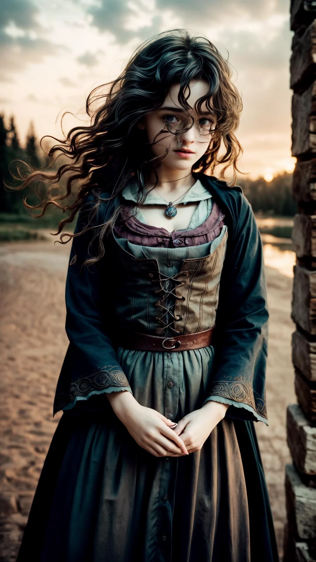 a profesional picture of 1 girl, young girl,small breasts,astetic beauty, <lora:Bellatrix Lestrange:0.69> Harry Potter style, analog style on dusk , staying on hands , hungry realistic ,perfect quality,best quality,ultrasharp,ultradetailed,perfect quality,masterpiece,intricated details, cowboy shot <lora:add_detail:0.4> hotify, <hypernet:sxzBloom_sxzBloom:0.4> ,