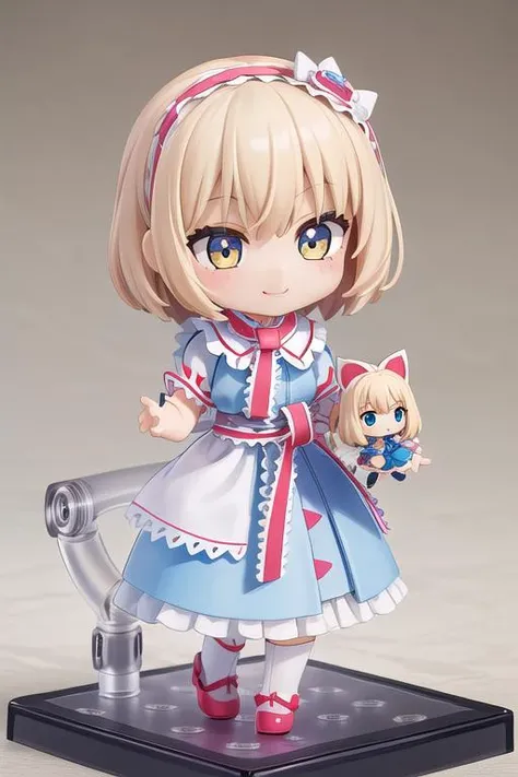 masterpiece, best quality,ultra detail, <lora:anmnr01:0.3> <lora:add_detail:0.5>,<lora:GoodHands-vanilla:0.8>1girl, <lora:nendoroid:0.7>.nendoroid,smile, <lora:alice_margatroid_touhou:0.7>alice_margatroid