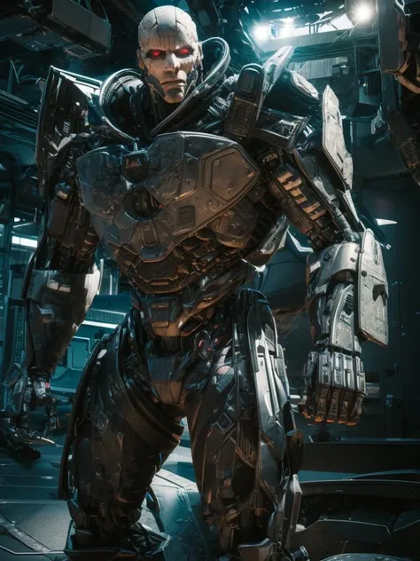 Game character design,3D character rendering,The subject:Future warrior costume design:Mechanical Warframe,Decorated with luminous lines and rivets,Weapon design with streamer effect or LED light embellishment:Laser cannon、Ion cannon or pulse cannon,The look features high-tech lines and decorative hair designs:Ambilight neon colors,Add some glowing elements,There may be futuristic headwear such as photoelectric glasses or head-mounted display emoticon designs:Add some glowing lines or LED light effects to the facial decoration,Design different facial expressions,Highlight the image and action design of future warriors:On the move、When releasing a skill or attacking,Add some special effects and animations,Highlight futuristic and combat-like special effects design:Add cool light effects、Electromagnetic wave effect or virtual interface,Enhance the visual impact of skin