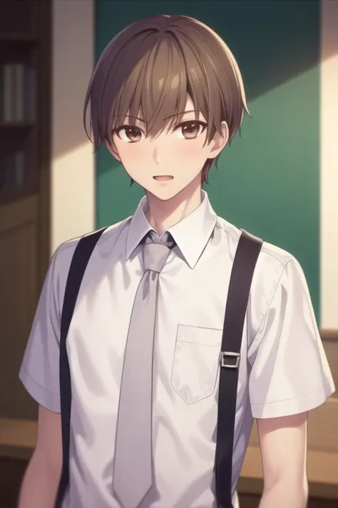 masterpiece, best quality, high quality, 1boy, solo, male focus, looking at viewer, upper body, <lora:sakuragi_naohito:0.70>, sakuragi_naohito