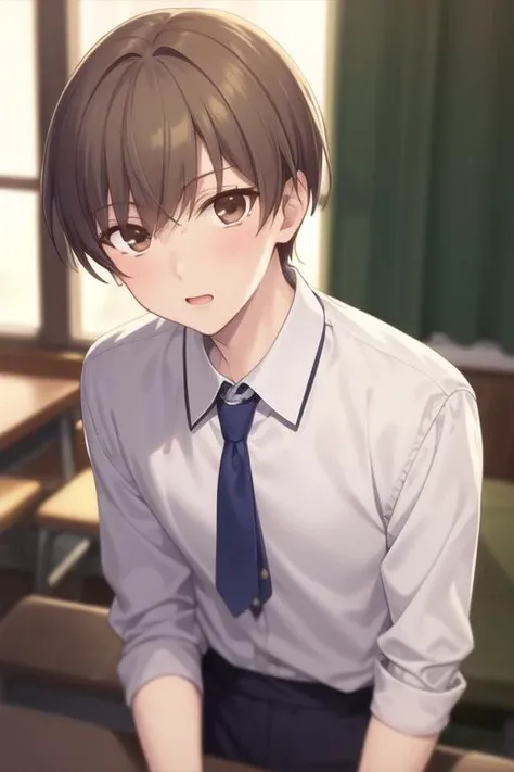 masterpiece, best quality, high quality, 1boy, solo, male focus, looking at viewer, upper body, <lora:sakuragi_naohito:0.70>, sakuragi_naohito