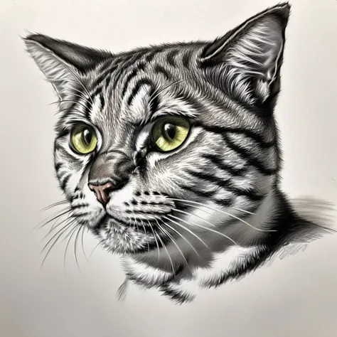 <lora:PortraitSketch:1> portrait sketch, closeup of a cat