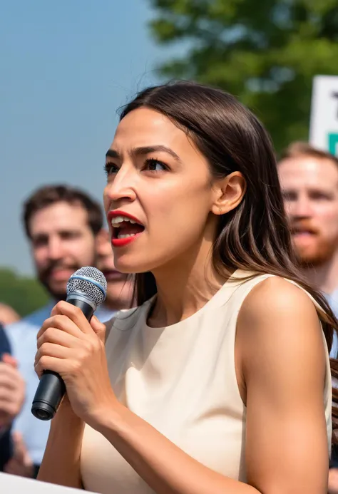a stunning photo of alexandria_ocasio_cortez giving an impassioned speech at a rally, <lora:alexandria_ocasio_cortez_aoc_sdxl_60:0.8>