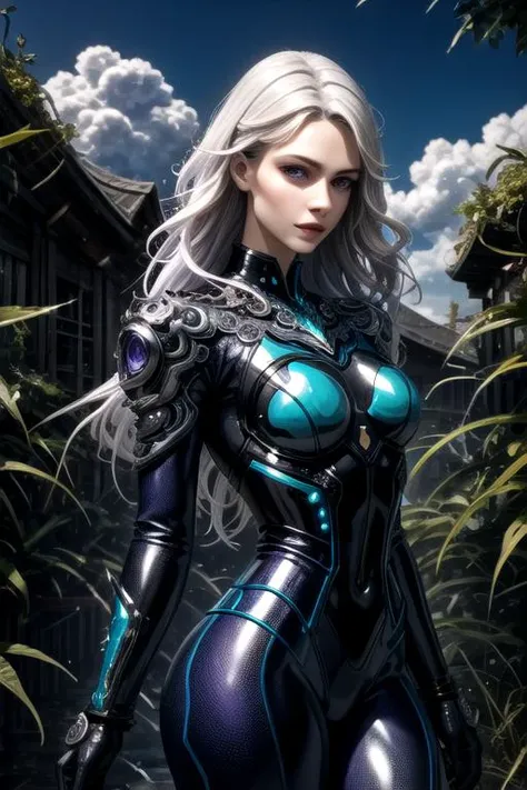 absurdres, photo-referenced (33 years old beautiful blonde european woman with strinking facial features and  a sharp and wide jawline:1.1)
(harness:1.2) , (glossy finish), latex, (cropped jacket),
(intricately detailed clothing, eleborate clothing),
(small ass),(small breasts:1.3),
sexy, charming, alluring, seductive, erotic, dark,
(falling, sky, clouds),
apocalypse, 
incredibly absurdres,beautiful detailed ,extremely detailed eyes and face,beautiful detailed eyes,
perfect proportions,
intricate details,
(highly detailed), masterpiece,best quality,detailed shadows, sharp focus, highres ,(realistic, photo-realistic) (professional lighting),HDR,RAW photo,(film grain:1.1),dramatic lighting BREAK (Arboreal lifeform, overgrowth botanical, chlorophyll metabolic:1.3), (Bioluminescent Park:1.5), (1female:1.5), [(highlight (backlit diffused Purple and White:1.5)):12], beautiful face, detailed face, almond eyes, (full big black pupils:1.3), beautiful eyes, detailed eyes, (open mouth:0.7), (8k, RAW photo, masterpiece, best quality:1.3), (realistic, photorealistic:1.4), (depth of field:1.2) <lora:add_detail:0.5> <lora:LowRA:0.6> <lora:MasterpiaceSTYLEv3:0.4> <lora:epiNoiseoffset_v2-pynoise:1>