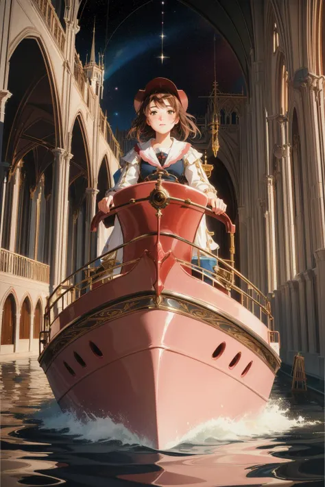 1girl, masterwork RAW photo, grand Holography of an intricate background, Dreamlike Heartless Blush Pink, Pale Gray and Mint traditional British ([Lilac:Paddle boat:4]:1.3) , it has ornate details, it is made from Red giant, from inside of a Granular Cathedral of Saint Domnius, lush garden and Dwarf Planet Haumea in background, Sunny, Wide view, Rough sketch, Frightening, award winning, Steampunk Art, key light, film grain, Fujicolor Pro 400H, Depth of field 270mm, Colorless, Luminism, icon style, High quality, award winning, (designed by Sally Storch:1.1) , (Anton Semenov:1.0)