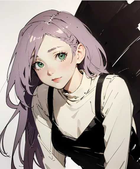 (masterpiece, top quality, best quality, official art, beautiful and aesthetic:1.2),
1girl, adult woman,
close up photo ,
leaning left ,
colorful hair , long hair ,
medium breasts, ,
nsfw,
black dress, black long skirt ,
closed mouth, subtle lipstick,
happy , ,
green eyes, beautiful eyes, staring into my soul, looking at viewer, ,
,
head tilted down ,
studio ghibli style ,
simple color background ,
<lora:add_detail:-0.6>
<lora:pensketch_without_pen_lora:1>
