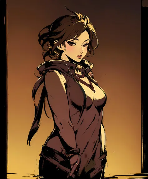 (masterpiece, top quality, best quality, official art, beautiful and aesthetic:1.2)
1girl, adult woman, medium breasts, lips closed, beautiful eyes
unique angle view,
brown hair, single pony tail,
sexy,
winter clothes,
happy,
brown eyes,
latino,
simple color background,
<lora:add_detail:-0.6>
<lora:Japanese_INK:1>