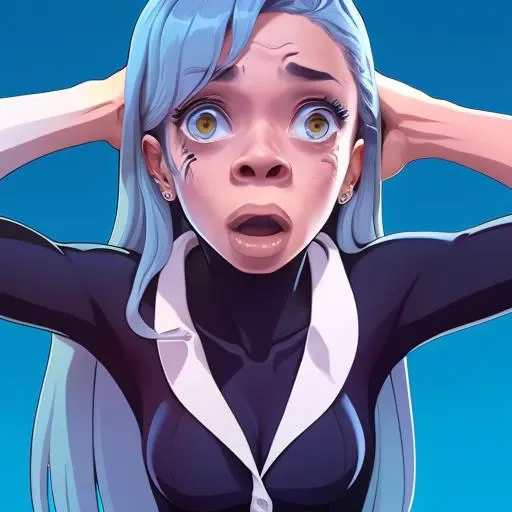 ((masterpiece)), (best quality), best quality, best aesthetic, sharp, intricate details, masterpiece, myhonest reaction,hands behind head,girl, solo, <lora:mahonest-01-000050:1>, <lora:estelle_20:0.75>, looking at the viewer, blue eyes, blue lips, long hair, makeup, blue hair<lora:My Honest Reaction:1.0>