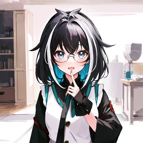 ooura rukako,solo,1girl,<lora:ooura rukako:0.8>,glasses,mesh hair
