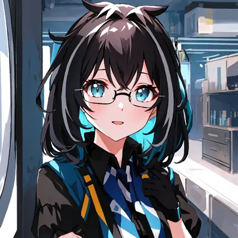ooura rukako,solo,1girl,<lora:ooura rukako:0.8>,glasses,mesh hair