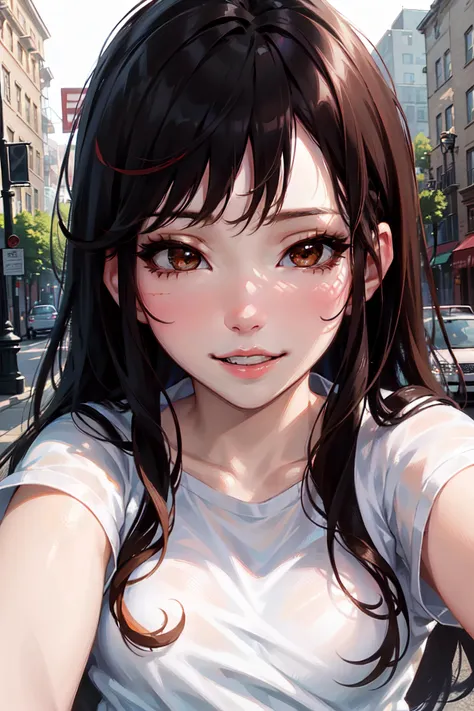 (high quality, 8k, 4K, High Contrast, masterpiece:1.2, 最high quality, Best aesthetics), 1 female, (Realistic skin texture:1.3), (Film Grain:1.3), (Selfie angle, High Angle), one person's, Beautiful and detailed eyes and face, 最high quality, close, Cowboy shot black hair , Disposable mask Blue hair inner White shirt Dark blue skirt White shirt