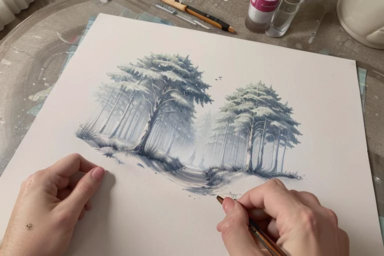 forest, hand-drawn art, Unpainted, <lora:mylora_shouhui:0.6> <lora:DI_belle_delphine_v1:0.8>