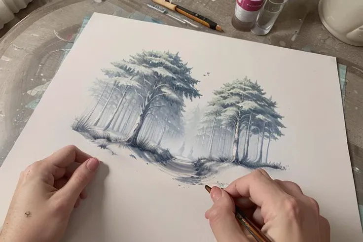 forest, hand-drawn art, Unpainted, <lora:mylora_shouhui:0.6> <lora:DI_belle_delphine_v1:0.8>