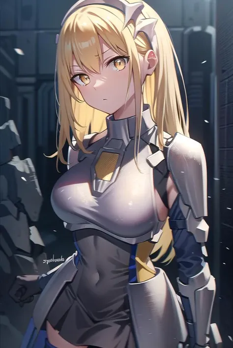aizwallenstein, <lora:aiztest:0.75>,
aiz wallenstein, blonde hair, hair between eyes, hairband, long hair, (yellow eyes:1.5), sidelocks,
BREAK armor, black gloves, blue footwear, blue thighhighs, boots, breastplate, covered navel, dress, gauntlets, gloves, headgear, knee pads, long sleeves, multicolored clothes, multicolored dress, taut clothes, taut dress, thigh boots, thighhighs,
BREAK looking at viewer,
BREAK outdoors, city,
BREAK <lora:GoodHands-vanilla:1>, (masterpiece:1.2), best quality, high resolution, unity 8k wallpaper, (illustration:0.8), (beautiful detailed eyes:1.6), extremely detailed face, perfect lighting, extremely detailed CG, (perfect hands, perfect anatomy),