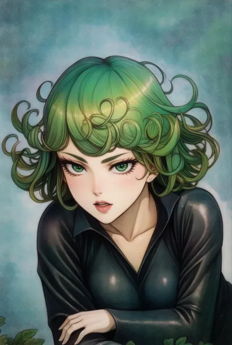 <lora:ÐÐºÐ²Ð°ÑÐµÐ»ÑÐ½ÑÐ¹ ÑÑÐ¸Ð»Ñ Rebecca_Guay:1>, <lora:ÑÐ°ÑÑÐ¼Ð°ÐºÐ¸ Ð²Ð°Ð½Ð¿Ð°ÑÐ¼ÐµÐ½(tatsumaki):0.8>, tatsumaki, black dress, 1girl, in full growth, best quality, masterpiece, good quality