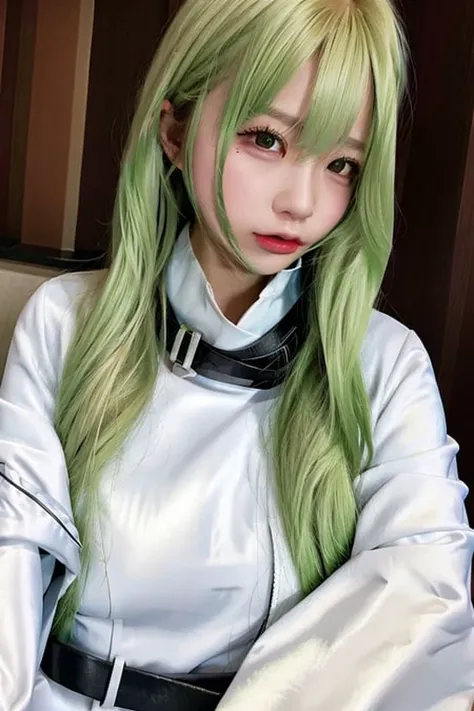 best quality, ultra high res, 1girl, straitjacket, <lora:koreanDollLikeness_v15:0.8>, <lora:CC-cg:1>, upper body, two-tone hair,