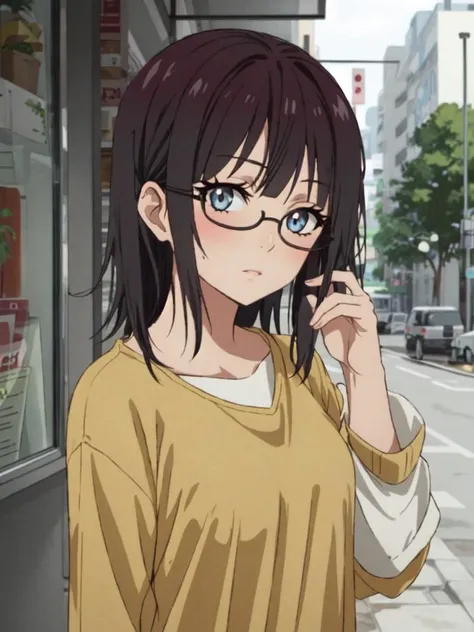 <lora:fujimiya:0.7>  1girl eyeglass