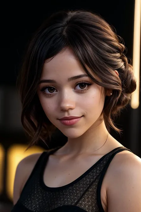 photo of beautiful (j3nna0rt3ga-135:0.99), a woman in a (movie premiere gala:1.1), perfect hair, hair upsweep updo, wearing black (tank top:1.1), ((Italo Disco:1.1)), (smiling:1.1), modelshoot style, (extremely detailed CG unity 8k wallpaper), professional majestic (photography by ansel adams:1.1), (Canon EOS M50 Mark II Mirrorless Camera), 24mm, exposure blend, hdr, faded, extremely intricate, High (Detail:1.1), Sharp focus, dramatic, soft cinematic light, (looking at viewer), (detailed pupils), (upper body), 24mm, 4k textures, soft cinematic light, adobe lightroom, photolab, elegant, ((((cinematic look)))), soothing tones, insane details, hyperdetailed, low contrast